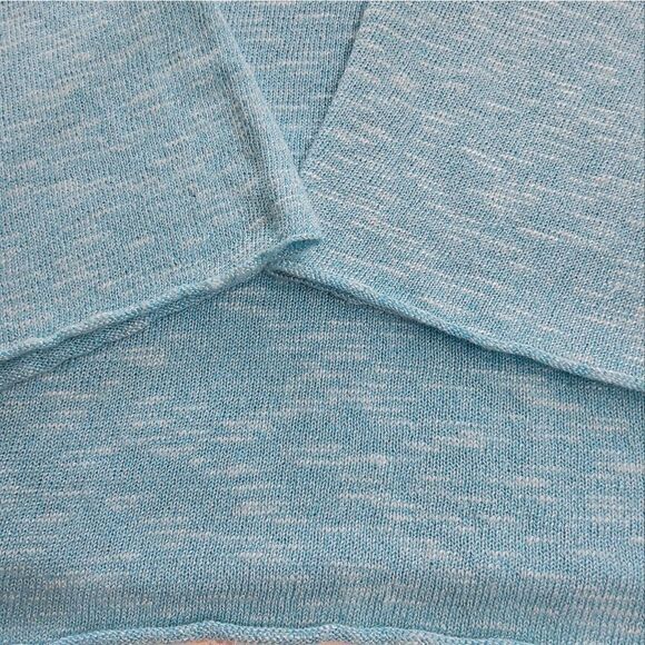 Eskandar Women's Melange Blue Off White Knit Oversize Sweater Size OS - Picture 11 of 12